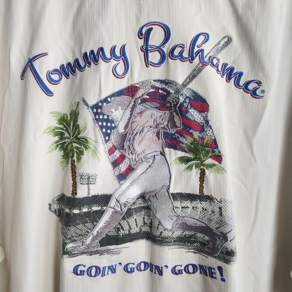 Los Angeles Dodgers Shirt Mens XXL White MLB Baseball Tommy Bahama Silk Camp